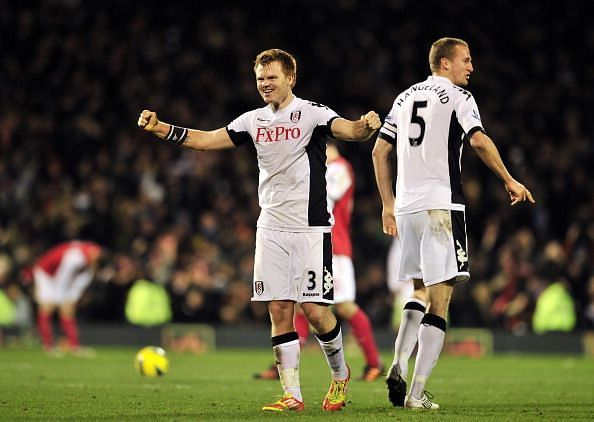 Fulham's Norwegian defenders John Arne R